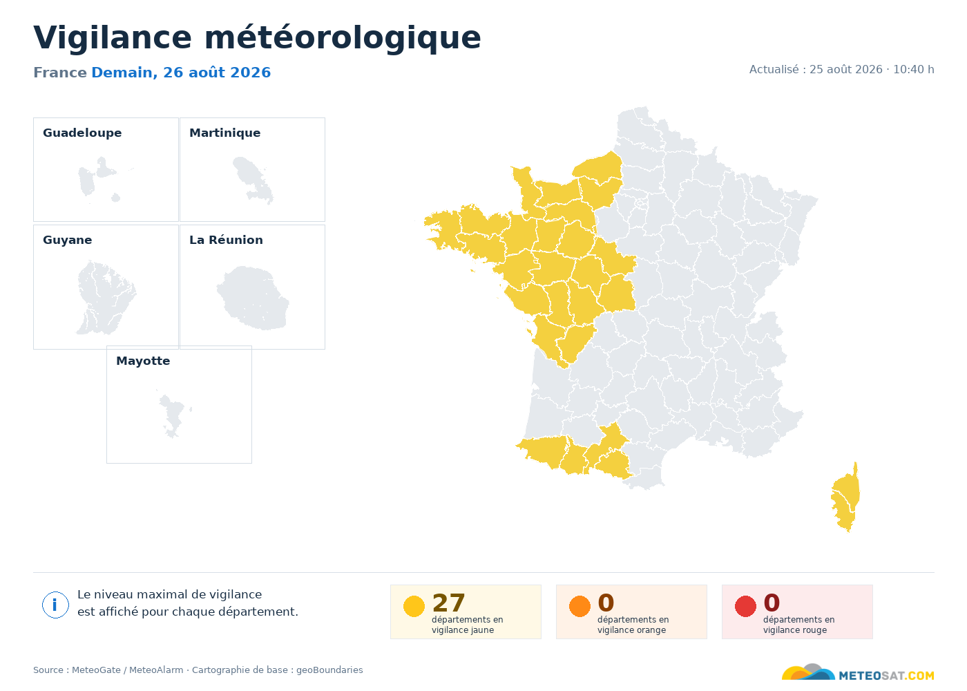 Carte nationale de Vigilance météorologique en France