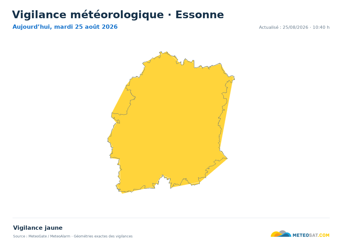 Carte de Vigilance météorologique dans Essonne
