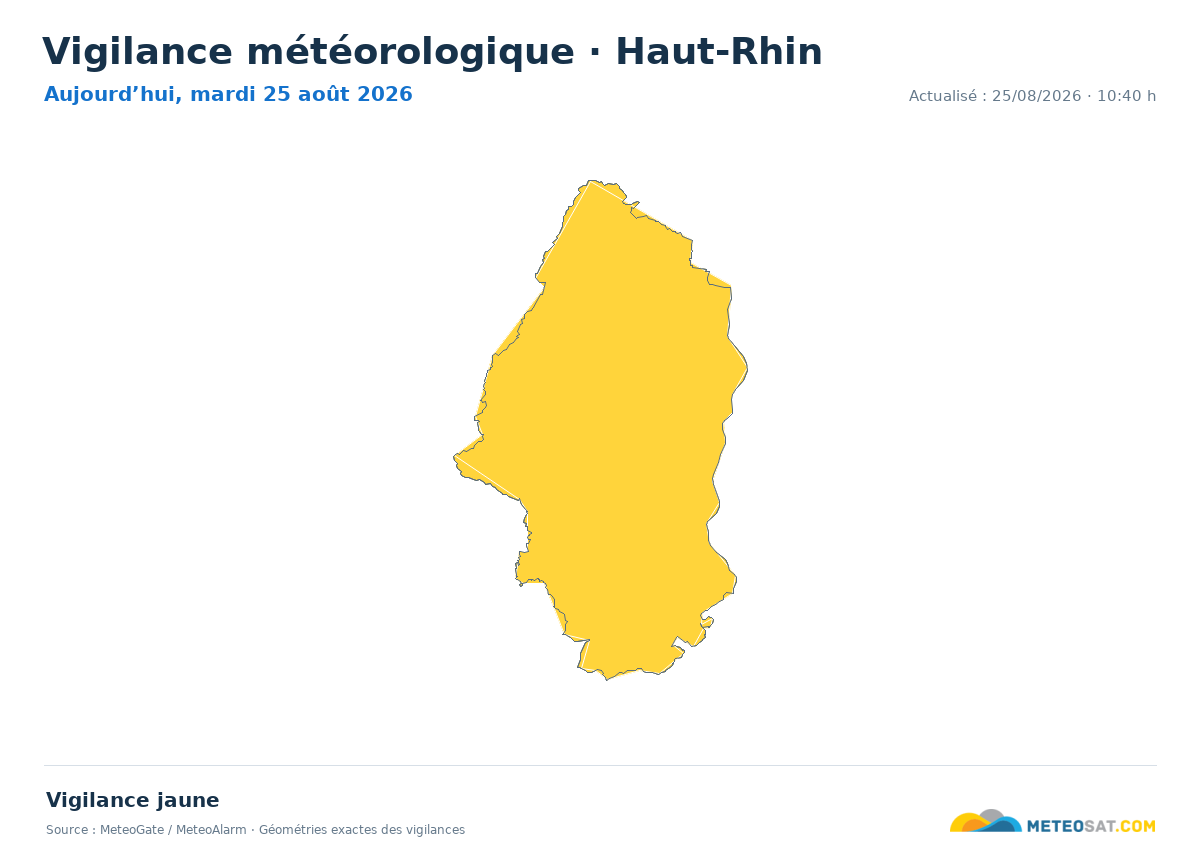 Carte de Vigilance météorologique dans Haut-Rhin
