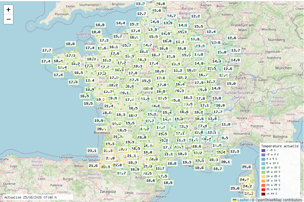 Situation météorologique actuelle en France