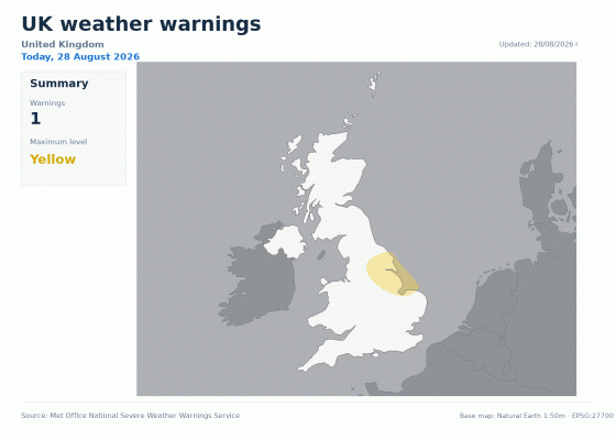 UK weather warnings map