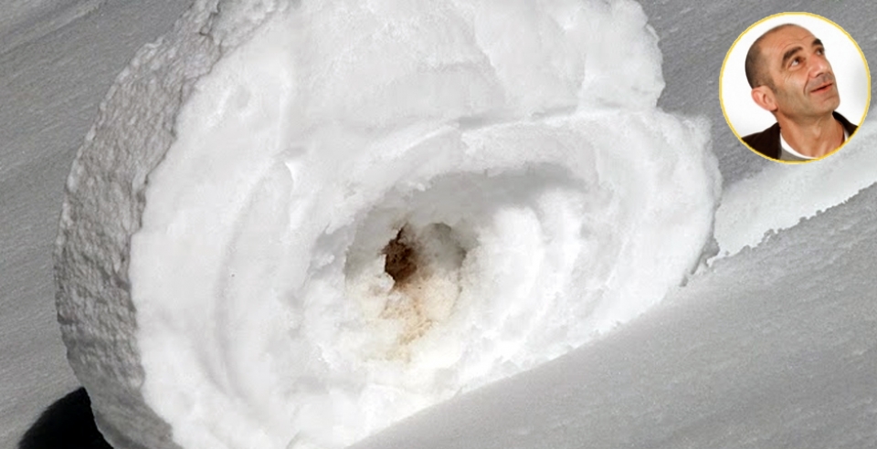 Rollos de nieve y bolas de hielo